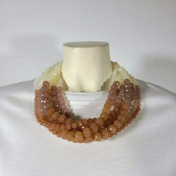 Unbranded Jewelry - Mauve Taupe Beaded Chunky Statement Necklace